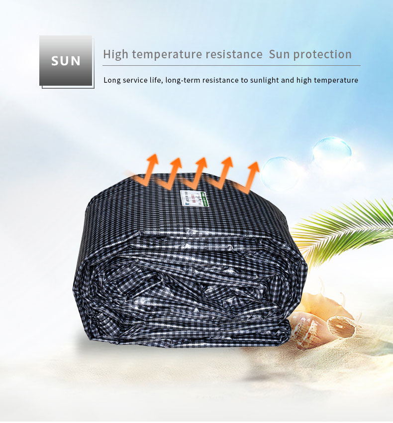 Promotional Sun Protection Tarps Black And White Grid PE Tarpaulin